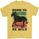 Born to be Wild Horse Riding Equestrian Mens T-Shirt 100% Cotton Yellow