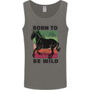 Born to be Wild Horse Riding Equestrian Mens Vest Tank Top Charcoal