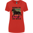 Born to be Wild Horse Riding Equestrian Womens Wider Cut T-Shirt Red