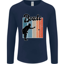 Boule Bowls Petanque Balls Mens Long Sleeve T-Shirt Navy Blue