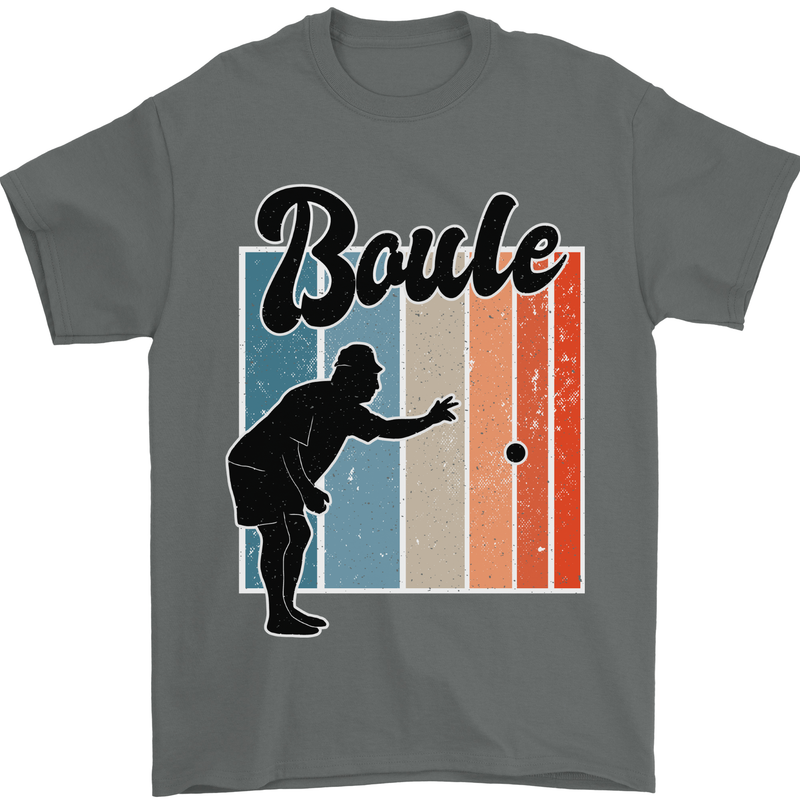 Boule Bowls Petanque Balls Mens T-Shirt 100% Cotton Charcoal