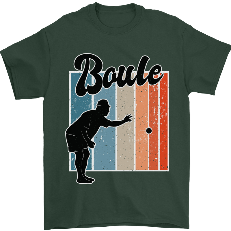 Boule Bowls Petanque Balls Mens T-Shirt 100% Cotton Forest Green