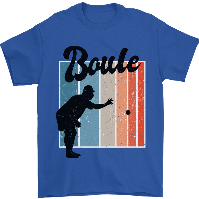 Boule Petanque Balls Bowls Mens T-Shirt 100% Cotton Royal Blue