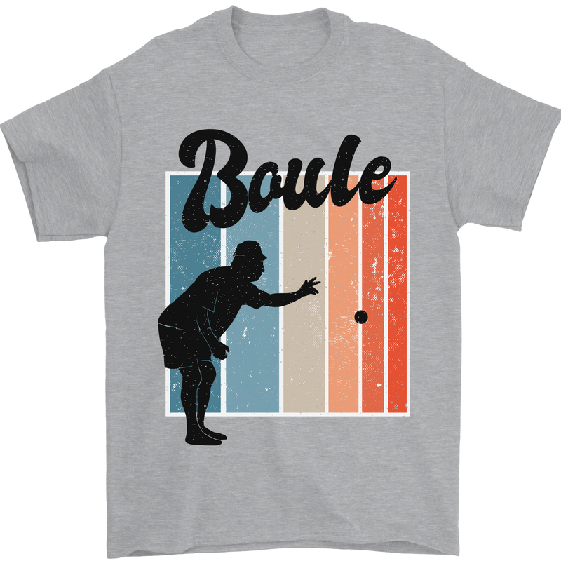 Boule Petanque Balls Bowls Mens T-Shirt 100% Cotton Sports Grey