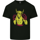 Boxing Bull Muay MMA Thai Boxer Mens Cotton T-Shirt Tee Top Black