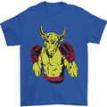 Boxing Bull Muay MMA Thai Boxer Mens T-Shirt 100% Cotton Royal Blue