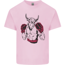 Boxing Bull Muay Thai MMA Boxer Mens Cotton T-Shirt Tee Top Light Pink