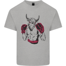 Boxing Bull Muay Thai MMA Boxer Mens Cotton T-Shirt Tee Top Sports Grey