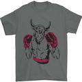 Boxing Bull Muay Thai MMA Boxer Mens T-Shirt 100% Cotton Charcoal