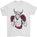 Boxing Bull Muay Thai MMA Boxer Mens T-Shirt 100% Cotton White