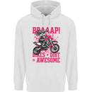 Braaap Awesome Motocross MotoX Dirt Bike Female Childrens Kids Hoodie White