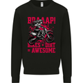 Braaap Awesome Motocross MotoX Dirt Bike Female Kids Sweatshirt Jumper Black