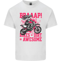 Braaap Awesome Motocross MotoX Dirt Bike Female Kids T-Shirt Childrens White