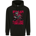 Braaap Awesome Motocross MotoX Dirt Bike Female Mens 80% Cotton Hoodie Black