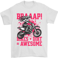 Braaap Awesome Motocross MotoX Dirt Bike Female Mens T-Shirt 100% Cotton White