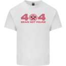 Brain Not Found Funny IT PC Error Page Mens Cotton T-Shirt Tee Top White