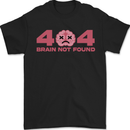 Brain Not Found Funny IT PC Error Page Mens T-Shirt 100% Cotton Black