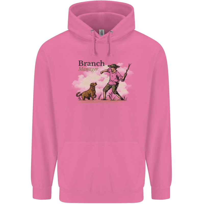 Branch Manager Funny Dog Walking Dad Childrens Kids Hoodie Azalea