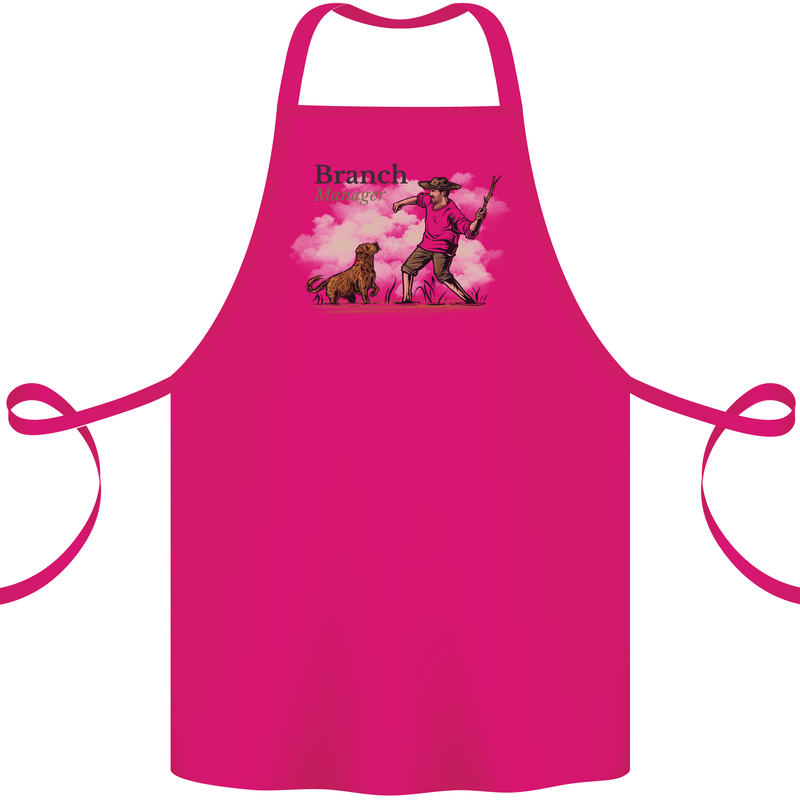 Branch Manager Funny Dog Walking Dad Cotton Apron 100% Organic Pink