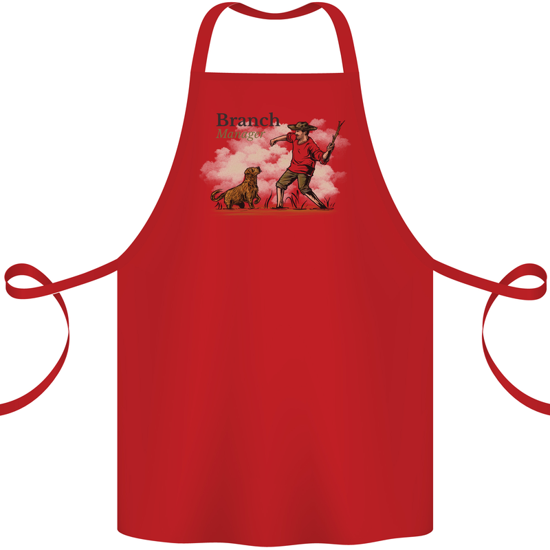 Branch Manager Funny Dog Walking Dad Cotton Apron 100% Organic Red