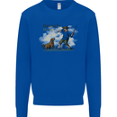 Branch Manager Funny Dog Walking Dad Kids Sweatshirt Jumper Royal Blue
