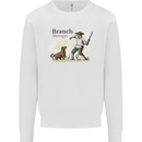 Branch Manager Funny Dog Walking Dad Kids Sweatshirt Jumper White
