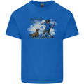 Branch Manager Funny Dog Walking Dad Kids T-Shirt Childrens Royal Blue