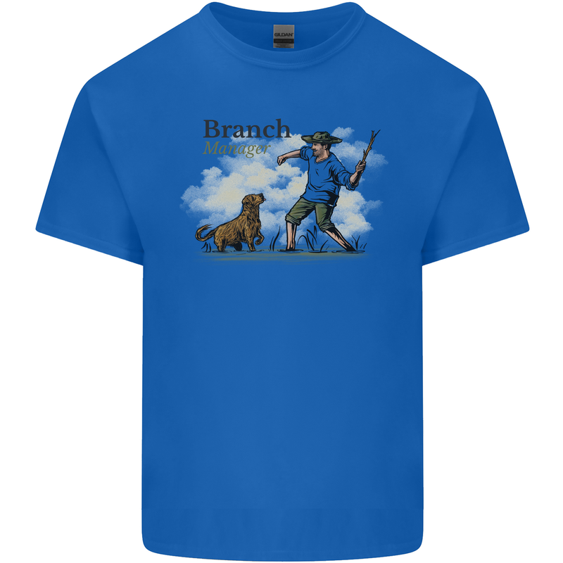 Branch Manager Funny Dog Walking Dad Kids T-Shirt Childrens Royal Blue
