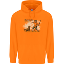 Branch Manager Funny Dog Walking Dad Mens 80% Cotton Hoodie Orange