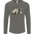 Branch Manager Funny Dog Walking Dad Mens Long Sleeve T-Shirt Charcoal