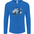 Branch Manager Funny Dog Walking Dad Mens Long Sleeve T-Shirt Royal Blue