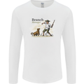 Branch Manager Funny Dog Walking Dad Mens Long Sleeve T-Shirt White