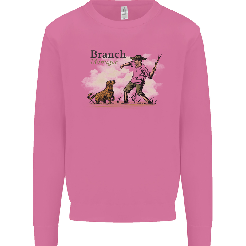 Branch Manager Funny Dog Walking Dad Mens Sweatshirt Jumper Azalea