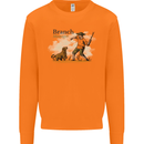 Branch Manager Funny Dog Walking Dad Mens Sweatshirt Jumper Orange