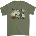 Branch Manager Funny Dog Walking Dad Mens T-Shirt 100% Cotton Military Green
