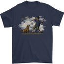 Branch Manager Funny Dog Walking Dad Mens T-Shirt 100% Cotton Navy Blue