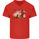 Branch Manager Funny Dog Walking Dad Mens V-Neck Cotton T-Shirt Red