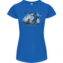 Branch Manager Funny Dog Walking Dad Womens Petite Cut T-Shirt Royal Blue