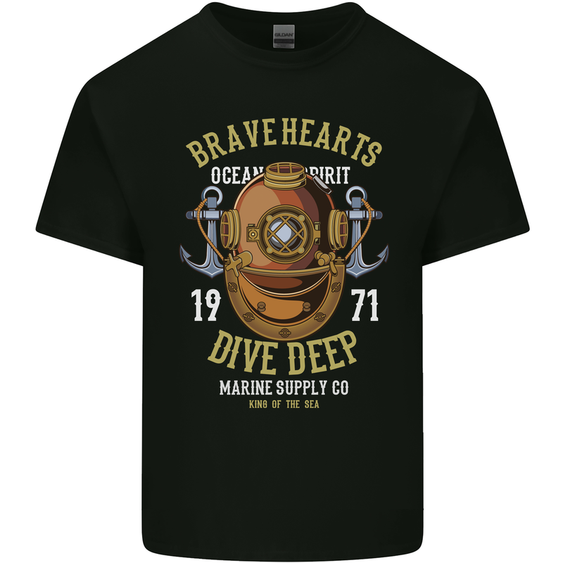 Brave Hearts Dive Deep Scuba Diving Diver Kids T-Shirt Childrens Black
