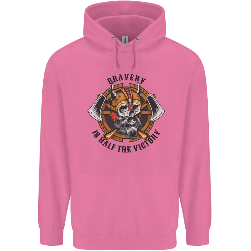 Bravery is Half of the Victory Viking Skull Mens 80% Cotton Hoodie Azelea
