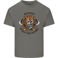 Bravery is Half of the Victory Viking Skull Mens Cotton T-Shirt Tee Top Charcoal