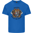 Bravery is Half of the Victory Viking Skull Mens Cotton T-Shirt Tee Top Royal Blue