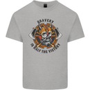 Bravery is Half of the Victory Viking Skull Mens Cotton T-Shirt Tee Top Sports Grey