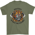 Bravery is Half of the Victory Viking Skull Mens T-Shirt 100% Cotton Military Green