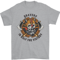 Bravery is Half of the Victory Viking Skull Mens T-Shirt 100% Cotton Sports Grey