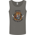 Bravery is Half of the Victory Viking Skull Mens Vest Tank Top Charcoal