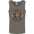 Bravery is Half of the Victory Viking Skull Mens Vest Tank Top Charcoal