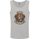 Bravery is Half of the Victory Viking Skull Mens Vest Tank Top Sports Grey