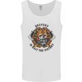 Bravery is Half of the Victory Viking Skull Mens Vest Tank Top White