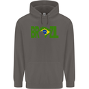 Brazil Football Brazilian Soccer Flag Mens 80% Cotton Hoodie Charcoal